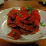 chorizo sausage with red pepper jam