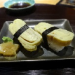 Nigiri sushi with Japanese omlelette